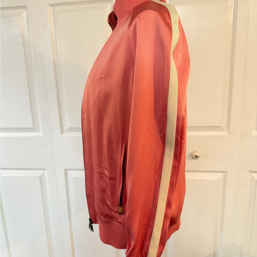 Moncler Coral Bomber Jacket with White Stripe